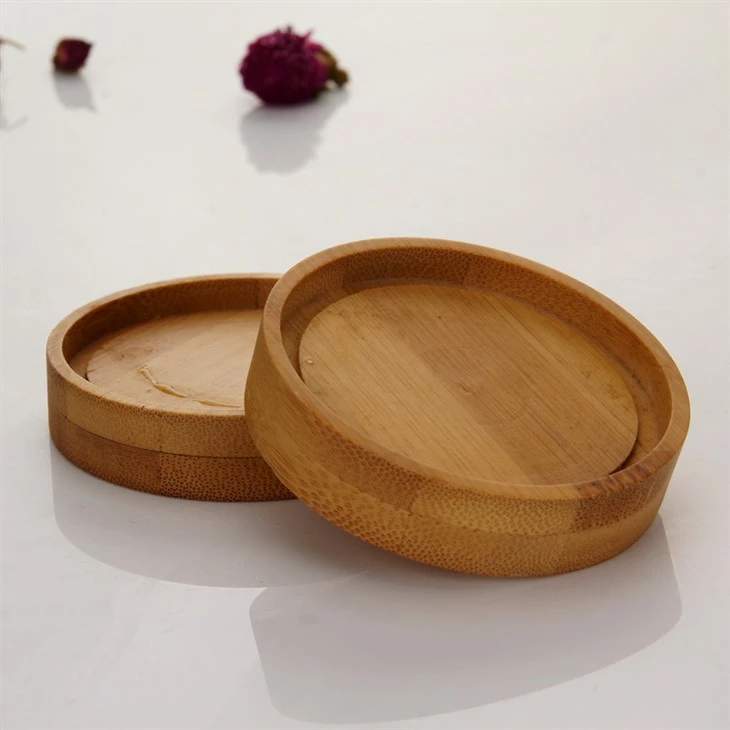 Double Walled Glass Cup With Wooden Tray