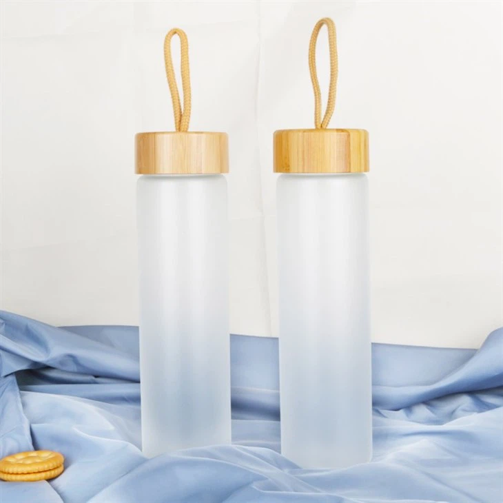 550ml Cheap Price Custom Logo Frosted Glass Water Bottle